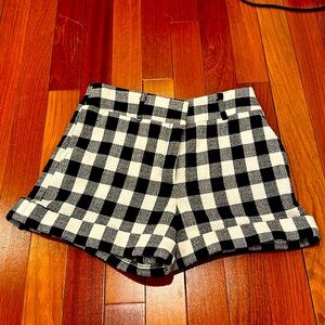 VERONICA BEARD Carito Black White Checked Shorts size 6 Pipes & Shaw